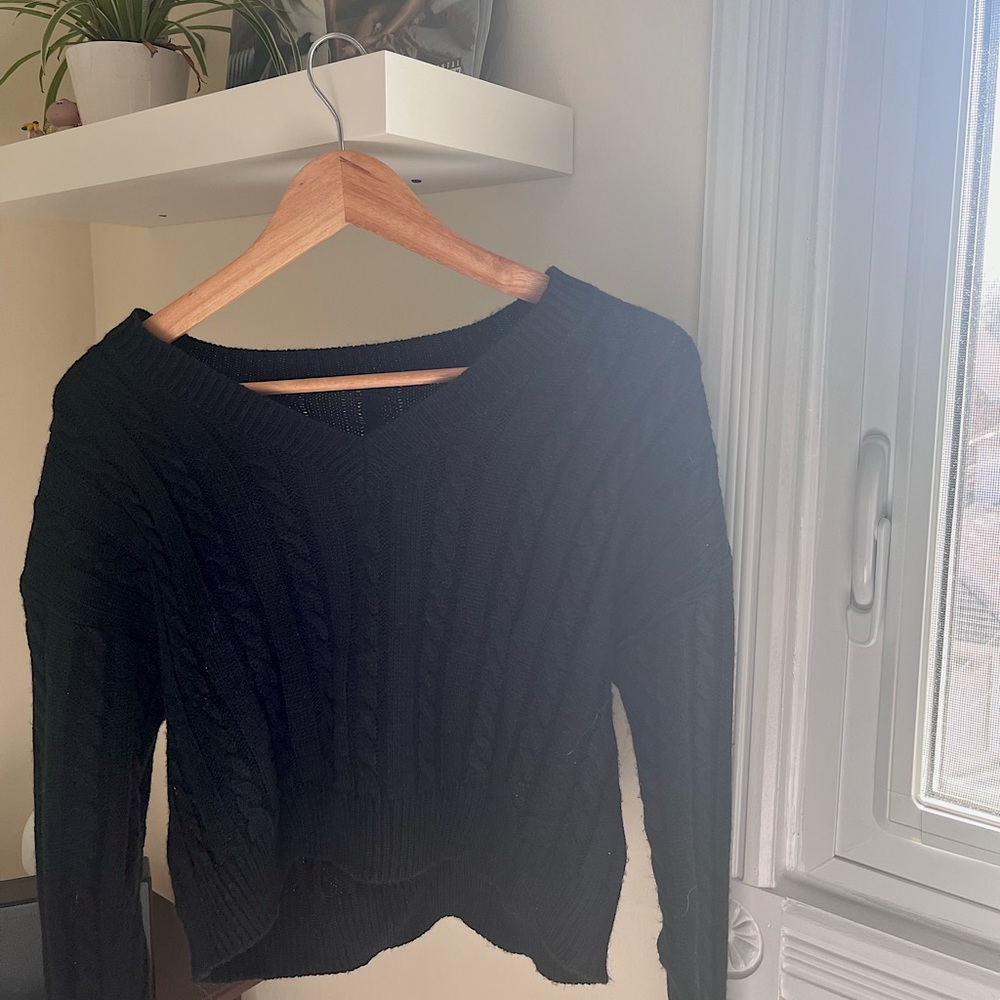 Black V-Neck Cardigan